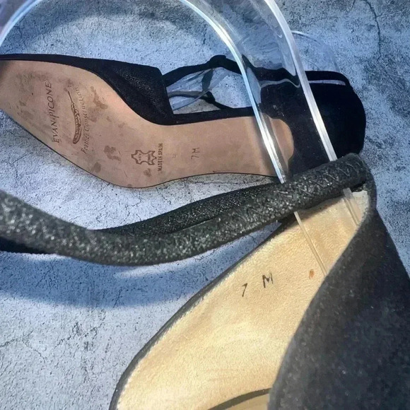 R2-2-2. VINTAGE EVAN-PICONE FEATHER CONSTRUCTION BLACK PUMP HEELS WMN’S US SZ 7M - Picture 7 of 9